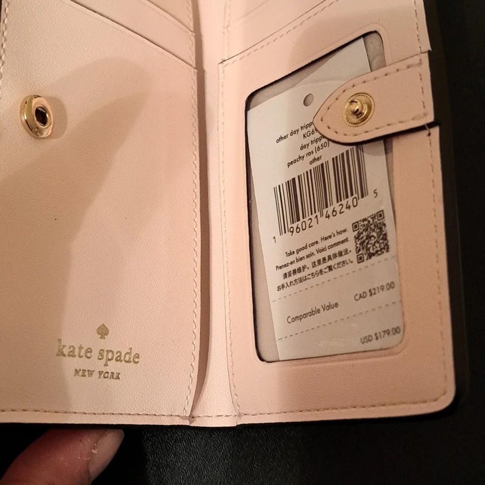 Kate Spade Day Tripper Pink Wallet with Floral and Scenic Patches NWT